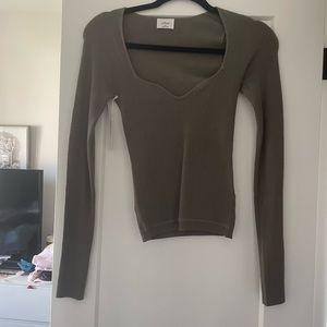 Olive leaf green Tuscany sweater Aritzia